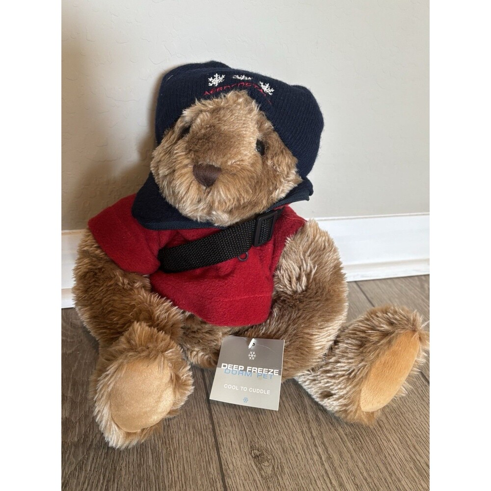 Aeropostale Teddy Bear Plush Aero‎ Red Zip Up Fleece, Messenger Bag Vintage NWT